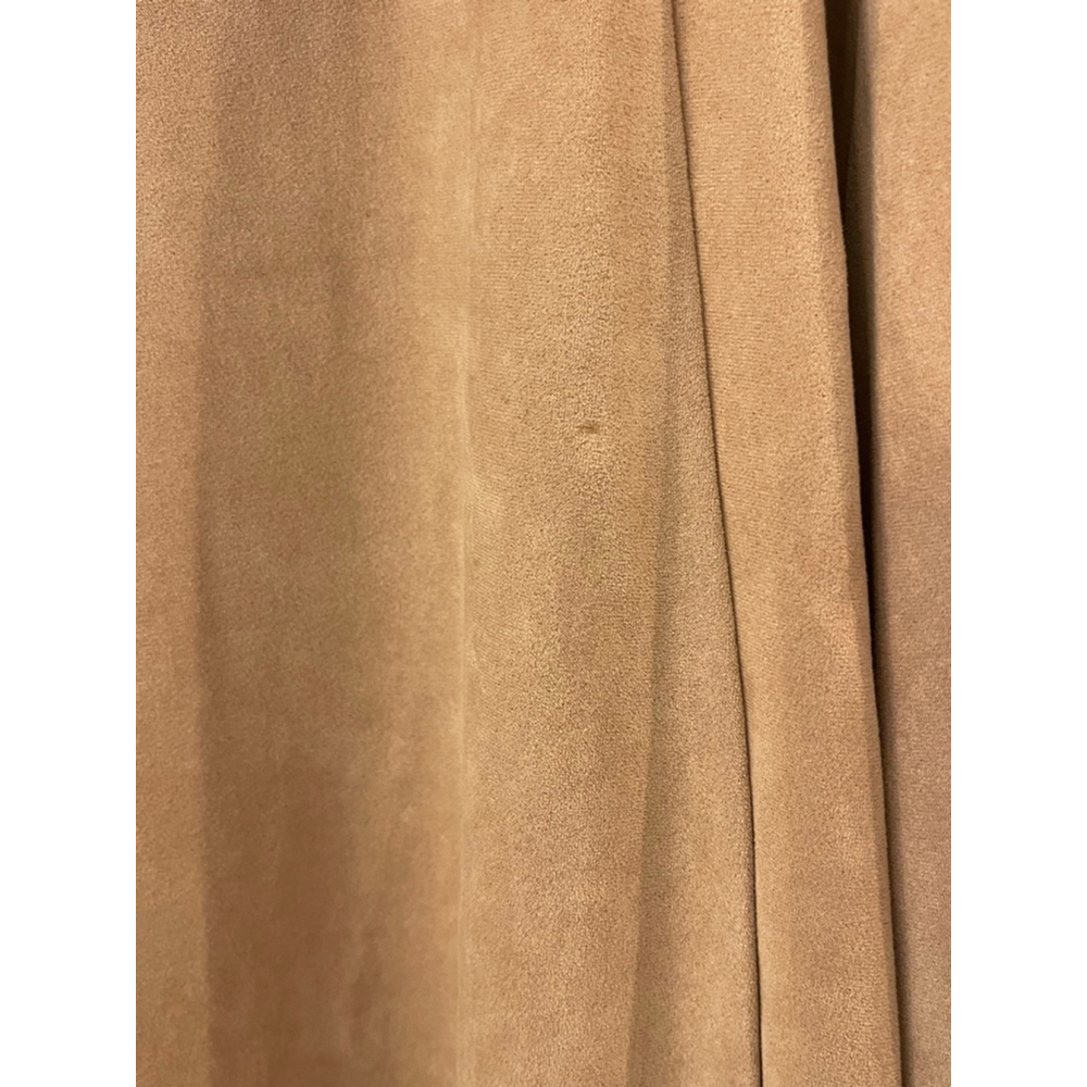 Boston Proper Draped Ruched Maxi Dress Tan Suede Look Size 12 Short Sleeve 54” L - Picture 11 of 11